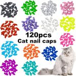 VICTHY 120pcs Cat Nail Caps, Colorf