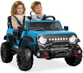 Best Choice Products Kids 24V 2-Seater Electric Ride On Car Truck w/ 132lb Weight Capacity, Parent Control, Bluetooth, LED Lights - Light Blue