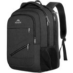 MATEIN Travel Laptop Backpack,17 Inch Business Large Backpack Bag, Water Resistant Work Rucksack Anti Theft Lightweight for College High School Men Women Casual Daypack, Black