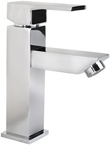 Single Handle Faucet for Bathroom Vanity - Made with Brass - Stain Resistant - Modern and Elegant Single Hole Bathroom Faucet Design - Chrome Finish - Grace Model by Flairwood Decor