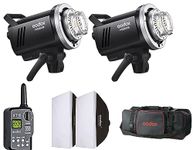 Godox MS200V-A Studio Flash Kit | GN53 0.1-1.8S Recycle Time | 2.4G X System | Bowens Mount Modeling Lamp for Wedding,Portrait,Fashion,Product,Studio Photography | 2 Light Kit