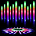 LUDILO Foam Glow Sticks Bulk Party Pack 18PCS Glow in the Dark Party Supplies for Adults Led Foam Sticks Foam Glow Sticks for KidsBirthday Wedding Dance Floor Props Concert Halloween Party Favors