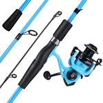 Sougayilang Fishing Pole, Composite Glass & Carbon Fiber Blanks Spinning Rod Combo, 2Pc Fishing Rod with EVA Handle Spinning Rod-6ft with JF2000 Reel