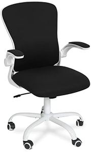 Fullwatt Office Chair, Flip-up Armrest Ergonomic Desk Chair Computer Task Chair Mesh with Armrests lumbar support Mid-Back for Home Office Conference Study Room, Black
