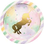 Unicorn Theme Paper Dinner Plates - 8 Pcs, 329409