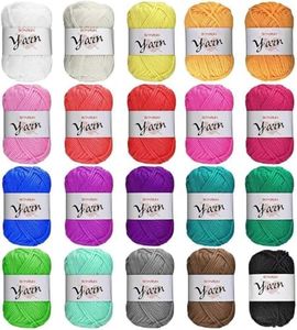 Homiliky 20-Pack Mini Skeins Yarn Assorted Colors, 100% Acrylic DK Light Worsted for Crochet & Knitting, 25g Each (Total 1000 yds), Multi Pack Variety Color Assortment