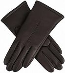 Dents Women's Classic Goatskin Leather Gloves, Black, Medium