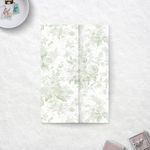 Sage Green Toile Floral Vellum Wrap For 5 x 7 Wedding Invites and Cards (Set of 20)