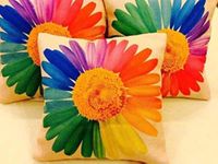 AEROHAVEN™ Set of 5 Floral Decorative Hand Made Jute Throw/Pillow Cushion Covers - CC23 - (Multicolor, 16 Inch x 16 Inch)