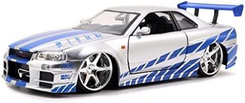 Jada Metal Fast and Furious 1 Diecast Nissan Gt R R34 Vehicle, Pack of 1, Silver