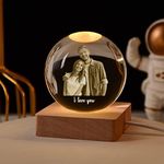 DEZUNTU Personalized Crystal Ball Night Light Custom 3D Photos Crystal Ball LED Base with Colorful Light Customized Gift for Women