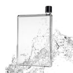 Ashvik Stuffs Durable & Clear Reusable Slim Flat Water Bottle 420Ml Portable - Fits In Pocket &Random Corner.For School,Sports, Travel, Dining Time