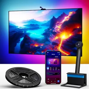 Ailofy Smart TV LED Backlight with Camera for 55-65 inch Screens, 12.5ft LED Strip Lights Sync to Screen& Music, Color Changing Lights for TV Work with Alexa & Google Assistant, App Control
