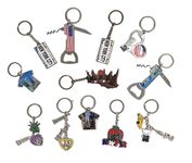 3QUZ 12 Pack NYC Souvenir Keychain Collection, New York Metal Souvenir Gifts Keychain Ring Bundle, Bulk, Includes Statue Of Liberty, Empire State,Nail Clipper, Metro Bottle Opener(Color May Vary), W