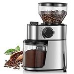 Electric Burr Coffee Grinder, FOHERE Coffee Bean Grinder with 18 Precise Grind Settings, 2-14 Cup for Drip, Percolator, French Press, Espresso and Turkish Electric Coffee Makers, Black