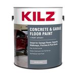 KILZ 1-Part Epoxy Acrylic Interior/Exterior Concrete & Garage Floor Paint, Satin, Silver Gray, 1 gallon