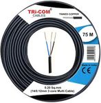 Kathiriyas TRI-COM® 0.20 Sq.mm Tinned Copper core Cable (14/0.12mm 3 core Multi Cable) Water Level Indicator Cable (75 METER)