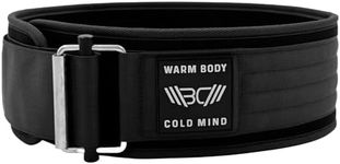 Warm Body Cold Mind Quick Locking Belt for Crossfit - Weight Lifting Belt for Bodybuilding, Weightlifting - Gym Back Belt for Squats - Powerlifting Belt for Men & Women (Black, XXL (More Than 40"))