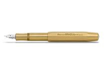 Kaweco BRASS SPORT Fountain Pen I Exclusive Brass Fountain Pen for Ink Cartridges Including Retro Metal Box I Fountain Pen 13 cm I Nib: M (Medium)