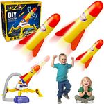 TODARRUN Rocket Launcher for Kids,Catapult Rocket Launcher with 3 LED Foam Rocket,Outdoor Toys Gift for Boys Girls Age 3 4 5 6 7 8 Years Old