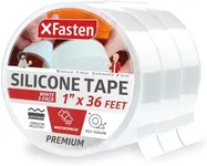 XFasten Self Fusing Silicone Tape Waterproof 1-Inch x 36-Feet (3-Pack, 108ft Total) Non-Adhesive White Rescue Tape, Self Amalgamating Tape Plumbing Tape for Leaks, Pipe Sealing Tape, Hose Repair Tape