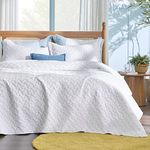 Bedsure Queen Quilt Bedding Set - Lightweight Spring Quilt Full/Queen - White Bedspread Queen Size - Bedding Coverlet for All Seasons (Includes 1 Quilt, 2 Pillow Shams)