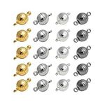 BZUEPRS 20sets Round Brass Magnetic Jewelry Clasps For Bracelet Necklace Making Magnet Converter (Mixed 8mm)