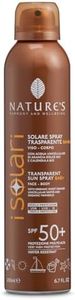 Nature's - iSolari, Protezione Solare Bambini, Protezione Solare Spray Trasparente SPF 50+, Resistente All'Acqua, 200 ml