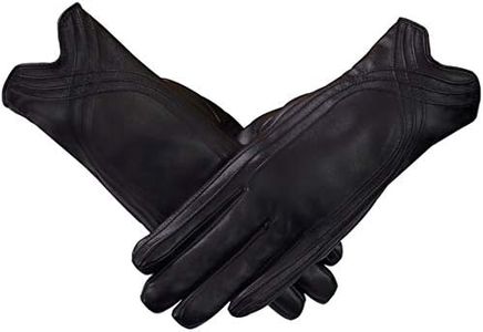Leather Gloves for Women – Winter Touchscreen Texting Warm Fleece Lined Driving Handmade Gloves by Nappaglo (Medium, Black (Touchscreen))