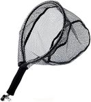 Alwonder Fly Fishing Net with EVA Handle, Fishing Landing Nets CNC Aluminum Alloy Frame, Rubber Coated Mesh Trout Net Kayak Fishing Nets for Fly Fishing Walleye, Bass, Salmon Black