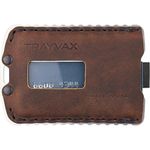 Trayvax Ascent Wallet, RFID Front Pocket Money and Credit Card Holder, Minimalist Slim Leather Metal Wallet for Men and Women, Raw | Mississippi Mud, Minimalist