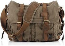 Sechunk Canvas Leather Messenger Ba