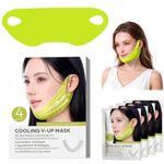 4 Pack V Line Face Lifting Chin Mask, Double Chin Lifting Mask, Collagen Face Masks for Jawline Support & Neck Firming for All Skin Types