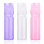 FANKUTOYS Root Comb Applicator Bottles,3Pack 150ml Applicator Bottle for Hair Dye Brush Root Shampoo Bottle with Graduated Scale for Hair Coloring Home Salon Supplies(150ML)