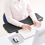 SK Studio Ergonomics Desk Extender Under Desk Keyboard Tray Clamp On, Adjustable Mouse and Keyboard Tilted Tray Table Mount Armrest Shelf Stand Slide,Computer Elbow Arm Support Brown 25.6x9.1x0.8"