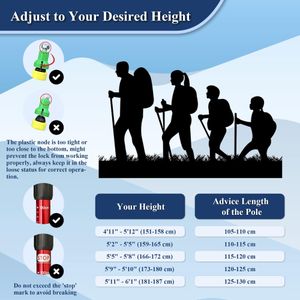 TheFitLife Trekking Poles 2-Pack – Ultralight, Collapsible, Antishock, Quick Lock