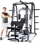 Marcy SM4000 Deluxe Smith Machine Full Home Gym with Commercial Grade Bench