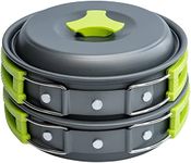 NILKANTH® Camping Cookware Outdoor Mess Kit Aluminum Lightweight Folding Camping Pot Backpacking Cooking Set Picnic Pots and Pans (Green)