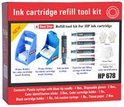 Red Star Ink Refill Tool kit Compatible for HP 682, 680, 678, 803, 805 Black & Color Ink Cartridge with Tools for Ink Filling, Head Cleaning with Instructions