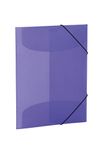 HERMA 19581 Portfolio Folders A4 Translucent Purple Pack of 3 Children's Plastic Corner Folder with Inner Flaps and Elastic Band, Sturdy Plastic Folders Set for Boys and Girls