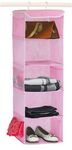 SimpleHouseware 5 Shelves Hanging Closet Organizer, Pink