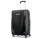 Samsonite Winfield 3 DLX Hardside Expandable Luggage with Spinners, Black, Checked-Medium 25-Inch, Winfield 3 Dlx Hardside Expandable Luggage With Spinners