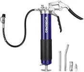 WORKPRO Grease Gun Kit, 6000PSI Heavy Duty Grease Gun with 18inch Flexible Hose, 2 Fixed Tubes and 3 Nozzles, 14oz Load