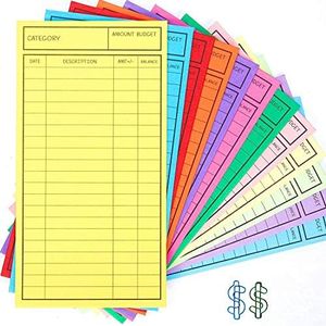 New!! 24 Pcs Budget Envelopes, Cardstock Cash Envelope System for Money Saving, 12 Assorted Colors, Vertical Layout