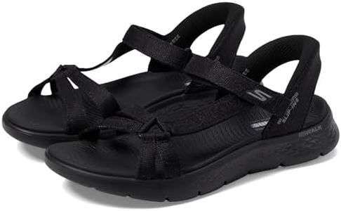 Skechers Women's Go Walk Flex Sandal-Illuminate Hands Free Slip-ins Fisherman, Black, 9 US
