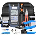 BAOSHLA Fiber Termination Kit - 11 in 1 Assembly FTTH Cold Connection Assembly Tool kit with 10km Visual Fault Locator Optical Power Meter FC-6S Cleaver-Fiber Optical Stripper Pliers FC to LC Adapter