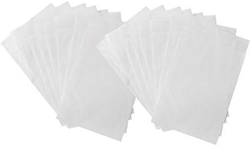Logbuch-Verlag 50 petits sacs plats en papier parchemin/papier cristal blanc translucide 10,5 x 15 cm emballage de cadeau en glassine - décoration de fête