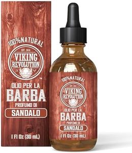 Viking Revolution - Olio Barba Uomo - Oli di Argan & Jojoba Naturali - Ammorbidisce, Liscio & Rafforza la Crescita della Barba - Profumo Legno Di Sandalo Naturale Olio de Barba - 30 ml