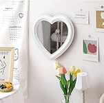 Xyconcep 10.6inch Heart Shape Makeup Mirror, Bedroom Dressing Table Decoration (White, 10.6'' width)