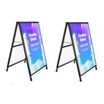 BOYVEN 2pcs Heavy Duty A- Frame Sidewalks Poster stand 24 x 36 Inch Outdoor Sign Black Coated Metal Collapsible Sidewalks Signs Stand Double-Sided Display Poster Boards Suitable Sandwich Board for Indoor Outdoor